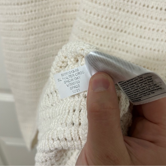 BANANA REPUBLIC Halter Crochet Midi Dress Ivory White Beach Coastal Size XS - Picture 11 of 11